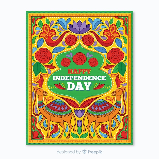 Indian independence day poster template