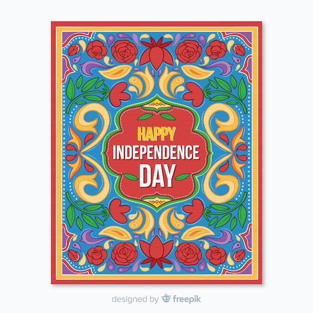 Free vector indian independence day poster template