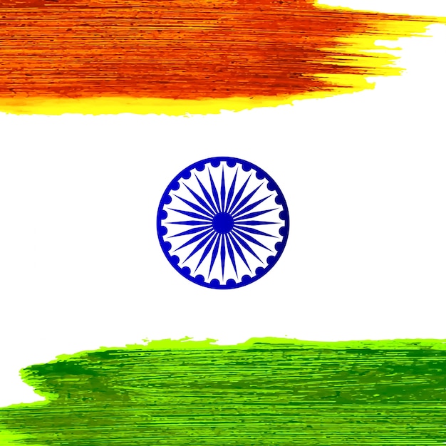 Free Vector indian independence day watercolor stroke design