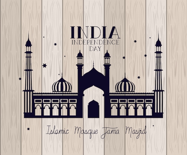 Free vector indian jama masjid temple