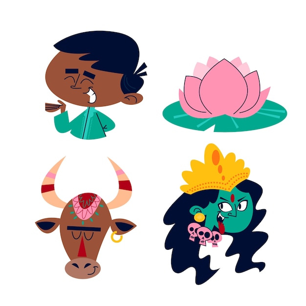 Indian lifestyle sticker set