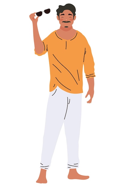 Free vector indian man with sunglasses