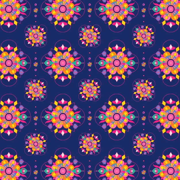Free vector indian mandala vector rangoli pattern background