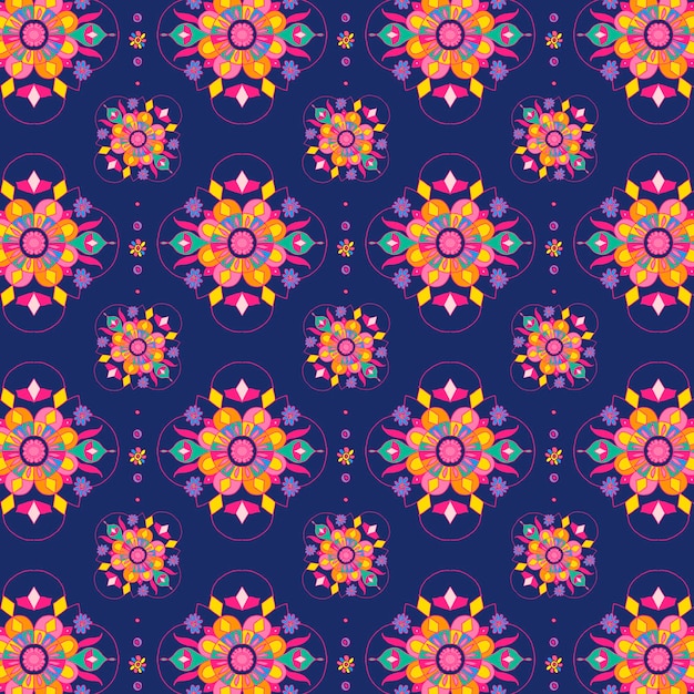 Indian mandala vector rangoli pattern background