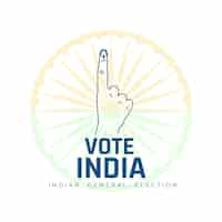 Free vector indian national voting finger background with ashoka chakra design