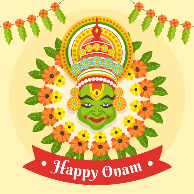 インドのオナムお祝いイラスト