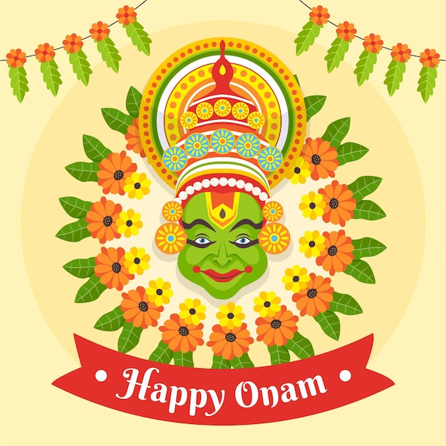 Indian onam celebration illustration