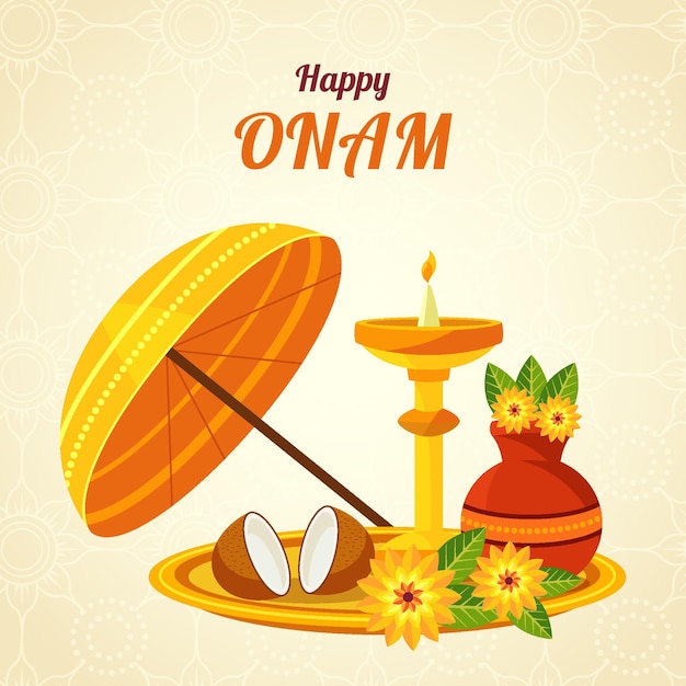 Free vector indian onam illustration