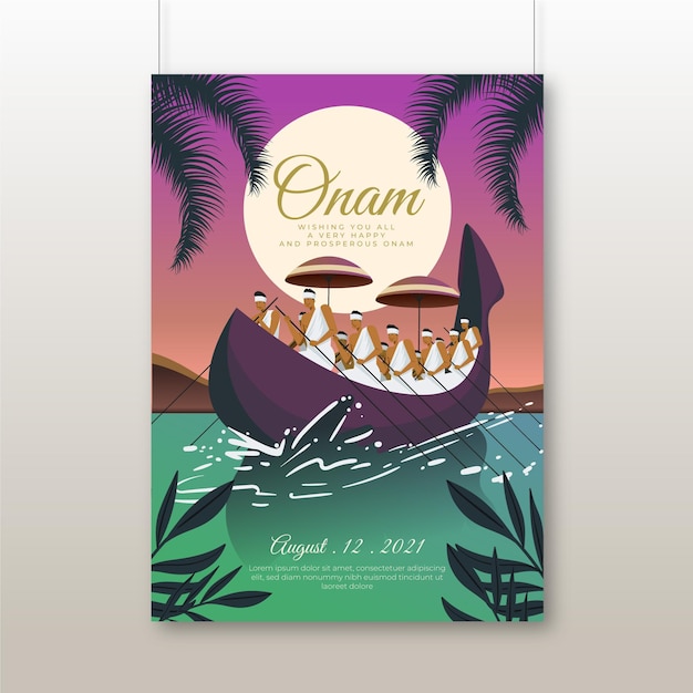 Indian onam vertical poster template