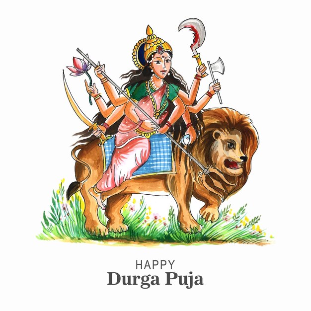 Indian religion festival durga puja card background