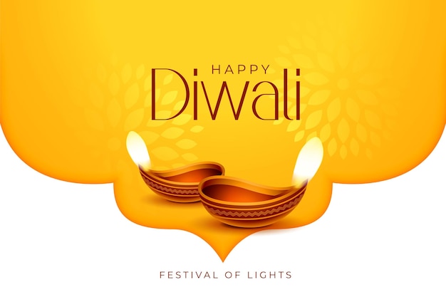 Free vector indian religious diwali festival background with lamps or diya