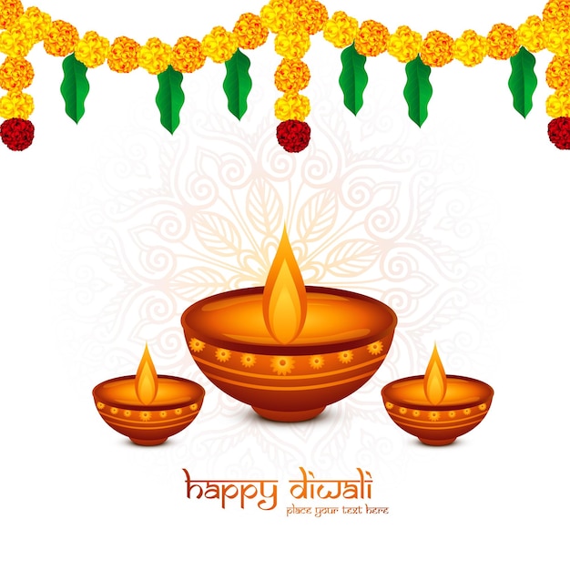 Free Vector  Indian religious festival diwali background with lamps