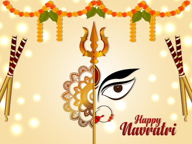 Indian religious festival happy navratri celebration background