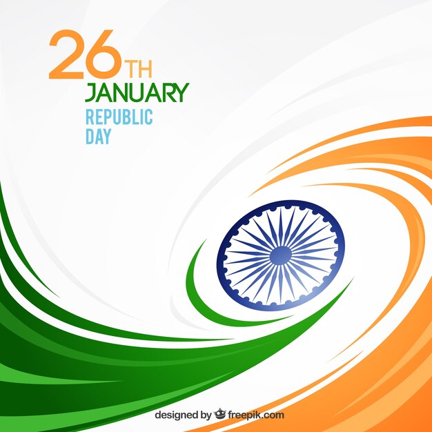 Indian republic day background with wavy forms