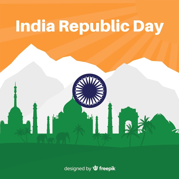 Indian republic day background Free Vector