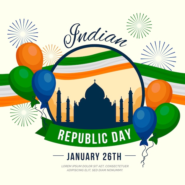 Free vector indian republic day celebration