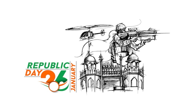 인도 공화국의 날 개념 1월 26일.