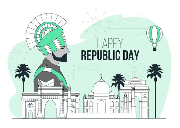 Indian republic day concept illustration