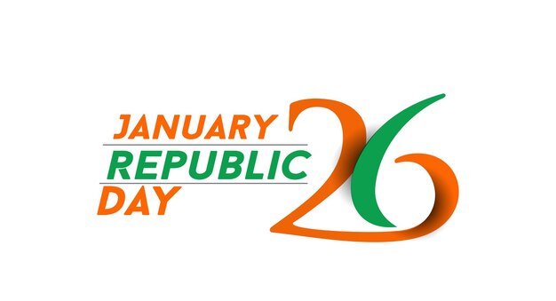 Indian Republic day concept with text 26 January. Vector illustration Design.