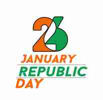 Free vector indian republic day concept with text 26 january. vector illustration design.