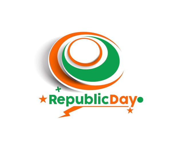 Indian Republic day concept with text 26 January. Vector illustration Design.