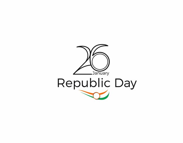 Indian Republic day concept with text 26 January. Vector illustration Design.