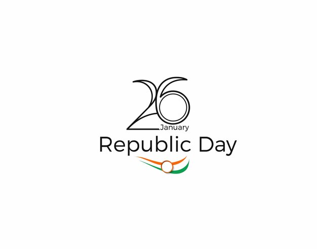 1月26日のテキストでインド共和国記念日のコンセプト。ベクトルイラストデザイン。