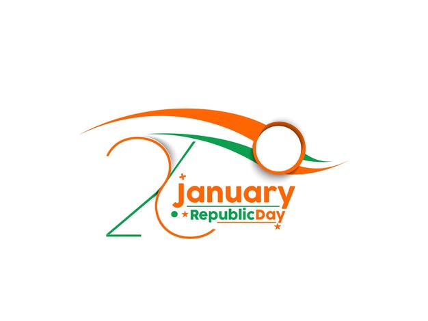 Indian Republic day concept with text 26 January. Vector illustration Design.