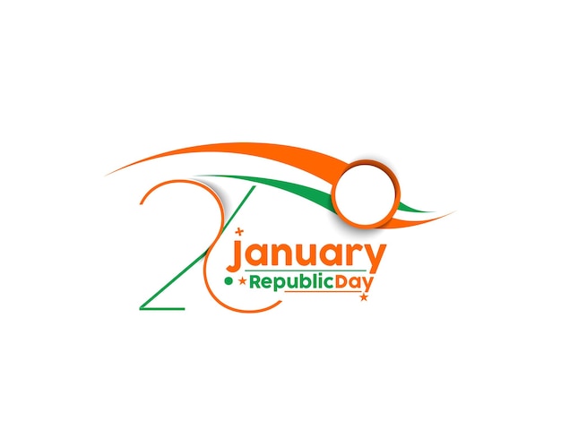 Indian Republic day concept with text 26 January. Vector illustration Design.