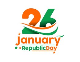 Concetto di giorno della repubblica indiana con testo 26 gennaio. disegno dell'illustrazione di vettore.