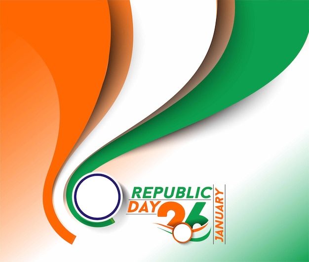 Free vector indian republic day concept with text 26 january. vector illustration design.