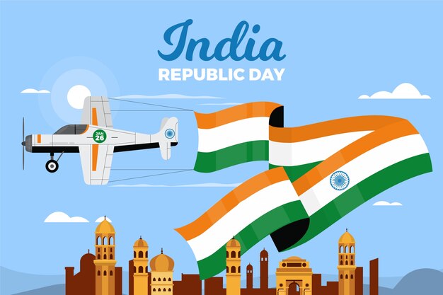 Indian republic day flat design style