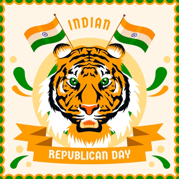 Indian republic day in flat design