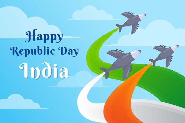 Free Vector indian republic day in flat design