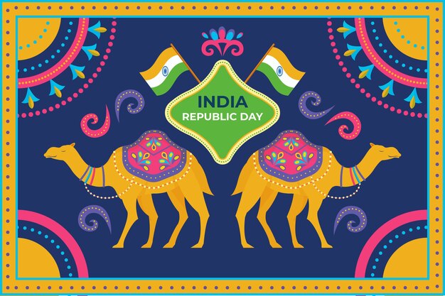 Indian republic day in flat design