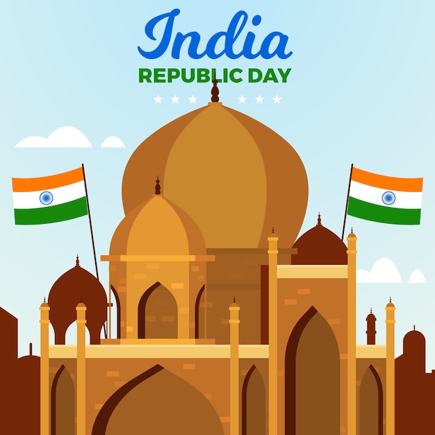 Free vector indian republic day in flat design