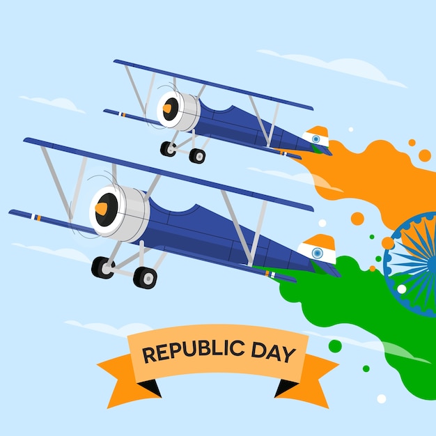 Indian republic day in flat design