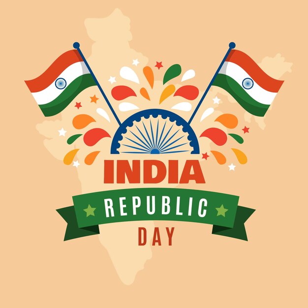 Indian republic day in flat design