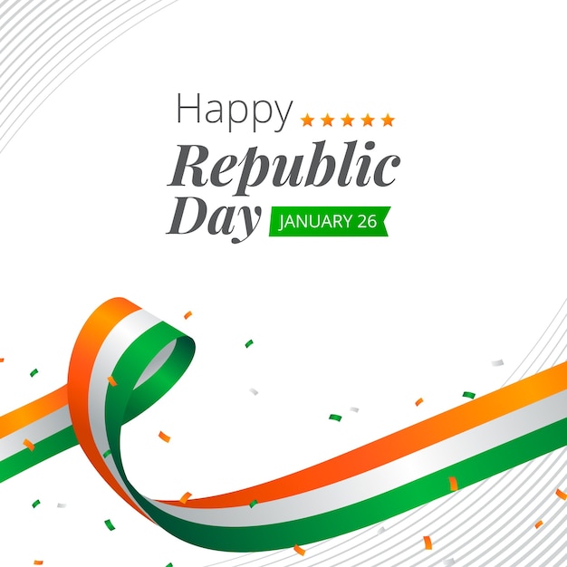 Indian republic day in flat design