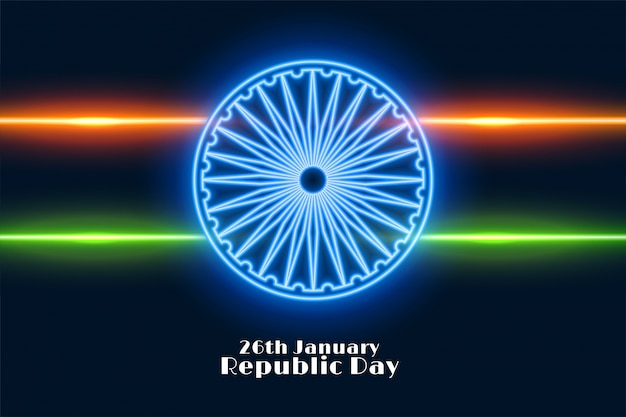 Indian republic day in neon style