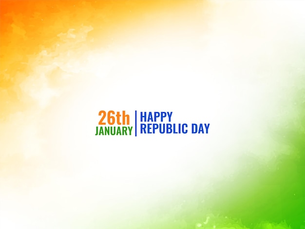 Indian republic day tricolor theme watercolor background vector