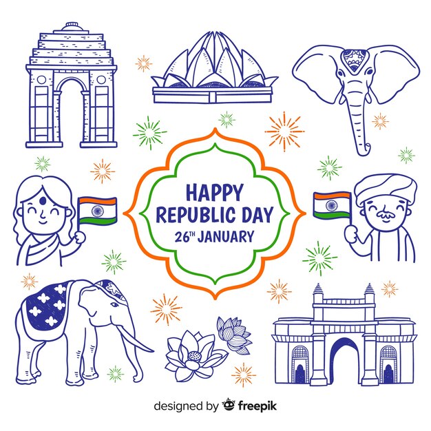 Free Vector indian republic day