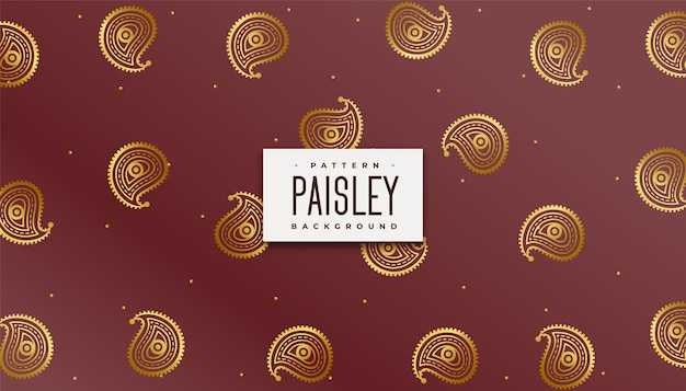 Free vector indian royal paisley golden pattern background