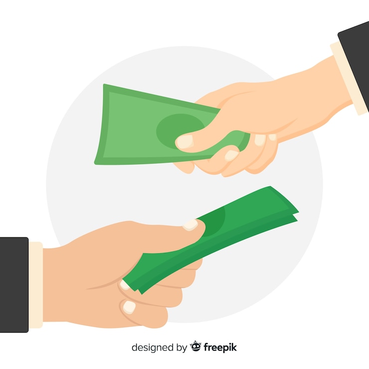 Free Vector indian rupee bills exchange