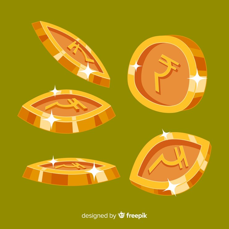 Free Vector indian rupee coin set 