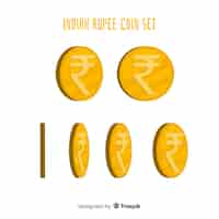 Free vector indian rupee coin set