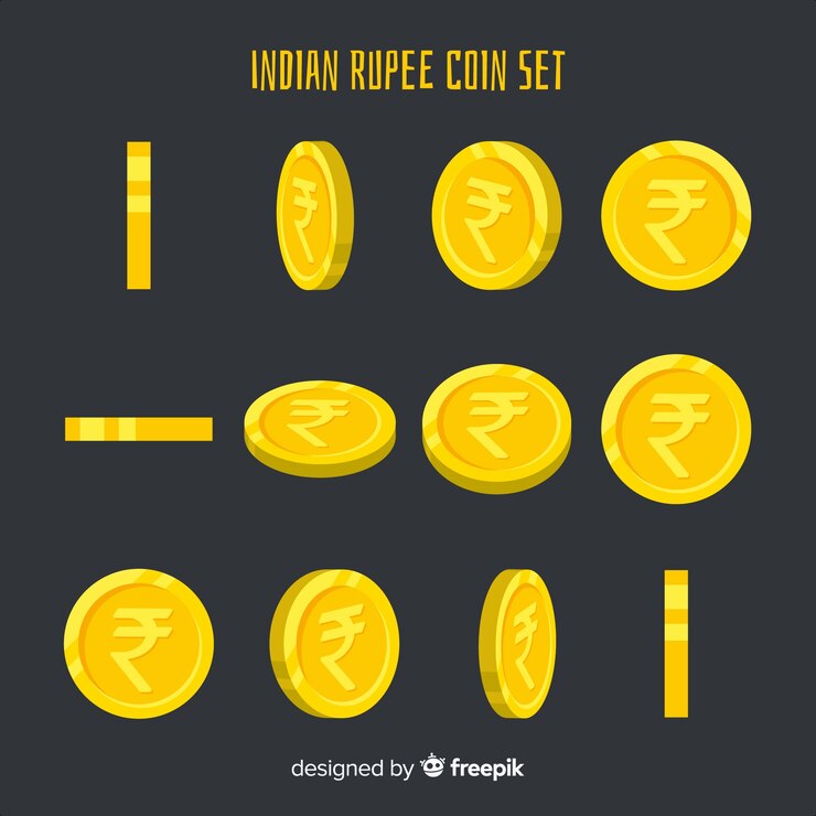 Free Vector indian rupee coin set