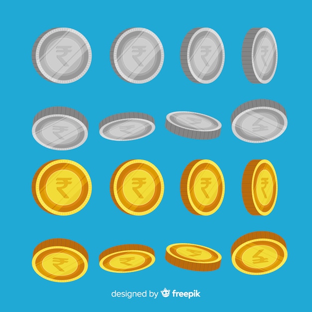 Free vector indian rupee coin set