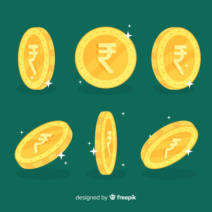 Free Vector indian rupee coin set