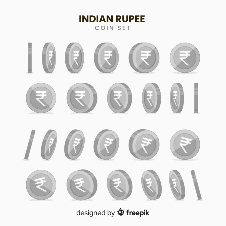 Free Vector indian rupee coin set